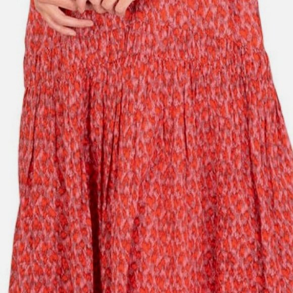 Joie Women’s Pink Red Maxi Dress Tank V-Neck Flow M - Picture 5 of 6